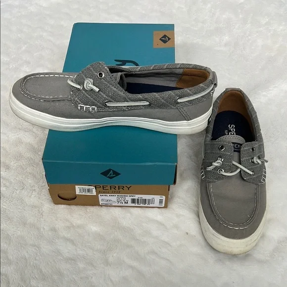 Sperry Shoes Sperry Charcoal Canvas Boat Shoes Poshmark